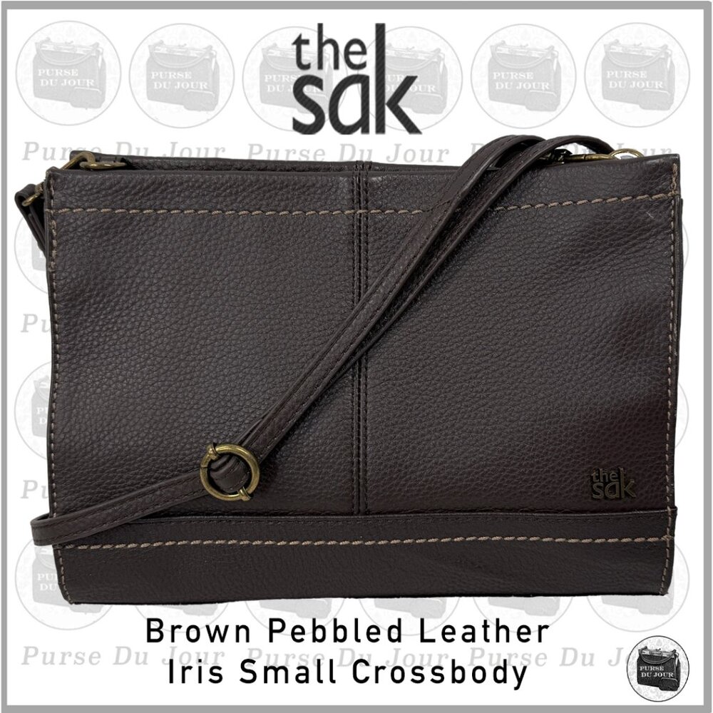 The Sak Iris Brown Pebbled Leather Small Crossbody Purse